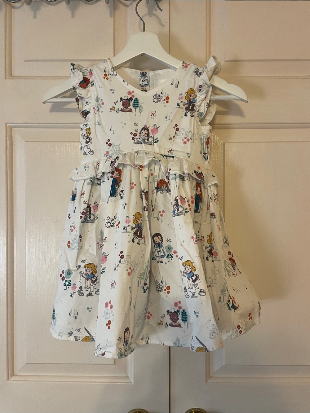 Whimsical Disney dress Princess size 4 ruffle sleeve Belle, Cinderella, Frog